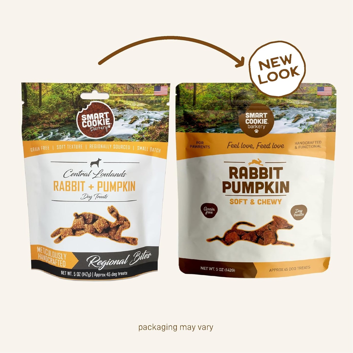 Smart Cookie All Natural Dog Treats - Rabbit & Pumpkin - Training Treats for Dogs with Allergies or Sensitive Stomachs - Soft Dog Treats, Grain Free, Chewy, Human-Grade, Made in USA - 5oz, Pack of 3