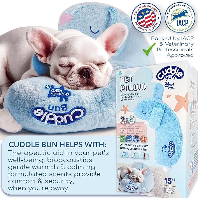 Race&Herd CuddleBun Heartbeat Puppy Toy Sleep Aid - Heartbeat Dog Toy, Dog Heartbeat Toy for Puppy Must Haves for Separation Pet Anxiety Relief Puppy Calming Aid, Dog Toys Behavioral Training