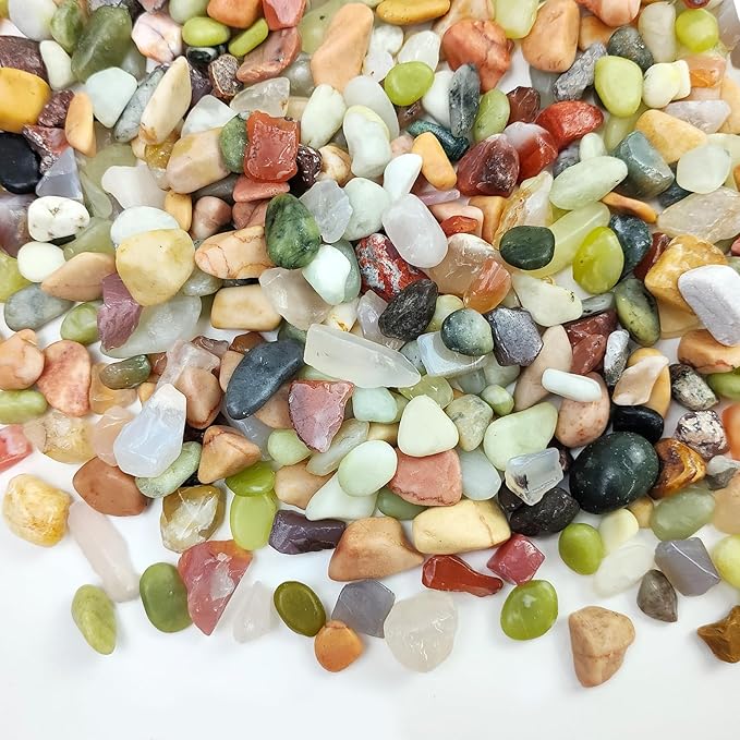 10 lbs Small Succulent Rocks, 3/8 Inch Colorful Polished Pebbles for Indoor Plants. Decorative Rocks for Plants Indoor, Vases, Planters Aquarium and Outdoor Landscaping Garden