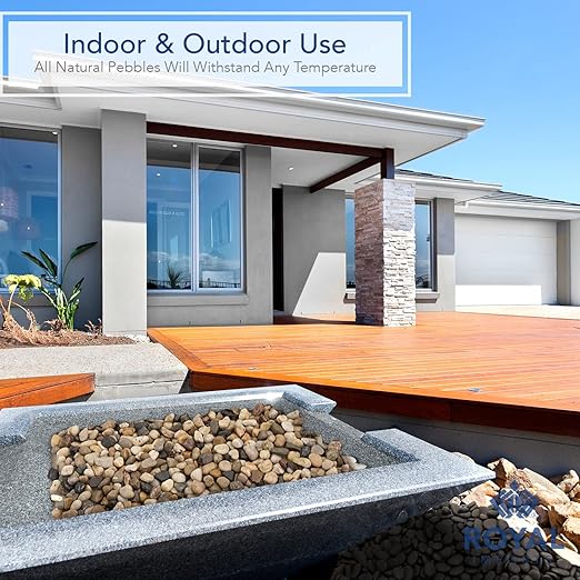 Royal Imports 5LBS River Rocks Decorative Ornamental Pebbles, Garden Landscaping Stones, Gravel Filler for Plants, Vases, Succulents, Home Decor, Aquariums, Crafting, Animal Habitat - Large Natural