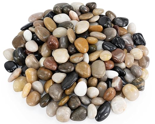 Pebbles for Indoor Plants, 10lbs Colorful Pebbles 0.5-1.2 Inch Decorative River Rocks for Planters, High Polished Stones for Vase Filler Fish Tank Landscaping Garden