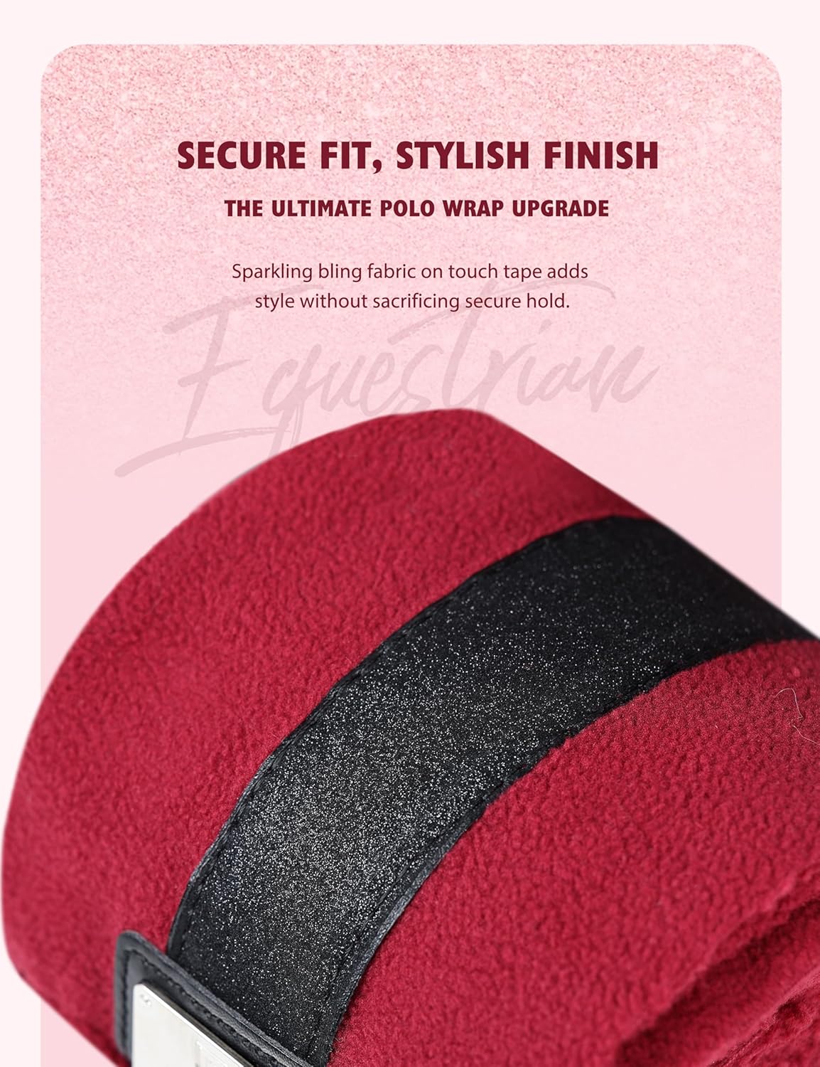 Harrison Howard Horse Polo Wraps Upgrade with Bling Leg Wraps for Horses 4-Pack Fleece Leg Wraps Stable Supplies Burgundy M