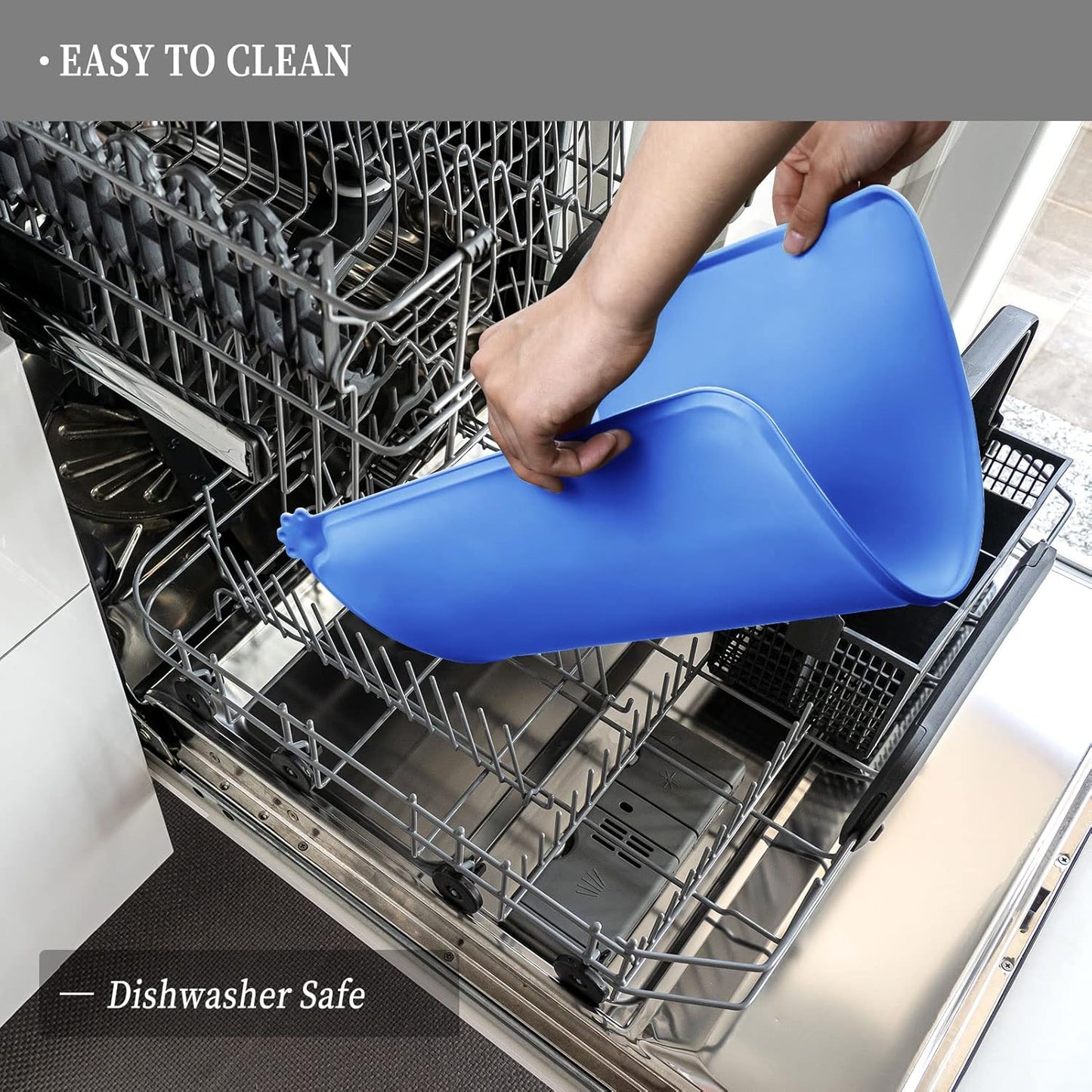 Waterproof Pet Feeding Mat with High Raised Edges, Heavier and Thicker Placemats for Cat Dog Water Bowl with BPA Free, Dogs Cats Food Mats for Messy Drinkers to Prevent Spill and Protect Floors