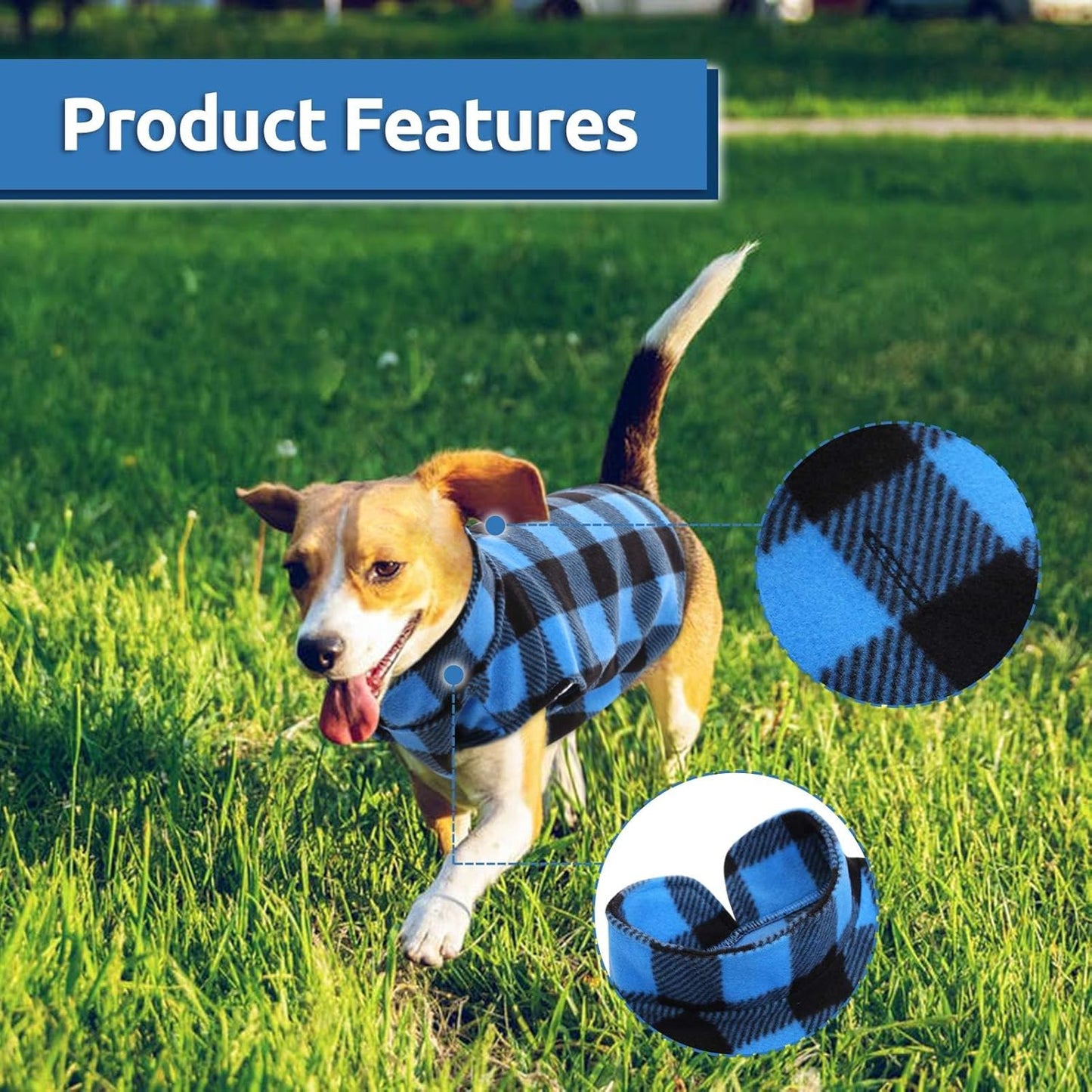 ASENKU Plaid Dog Fleece Vest Pack, Soft & Warm Winter Coat Jacket Pet Clothes for Small & Medium Dogs