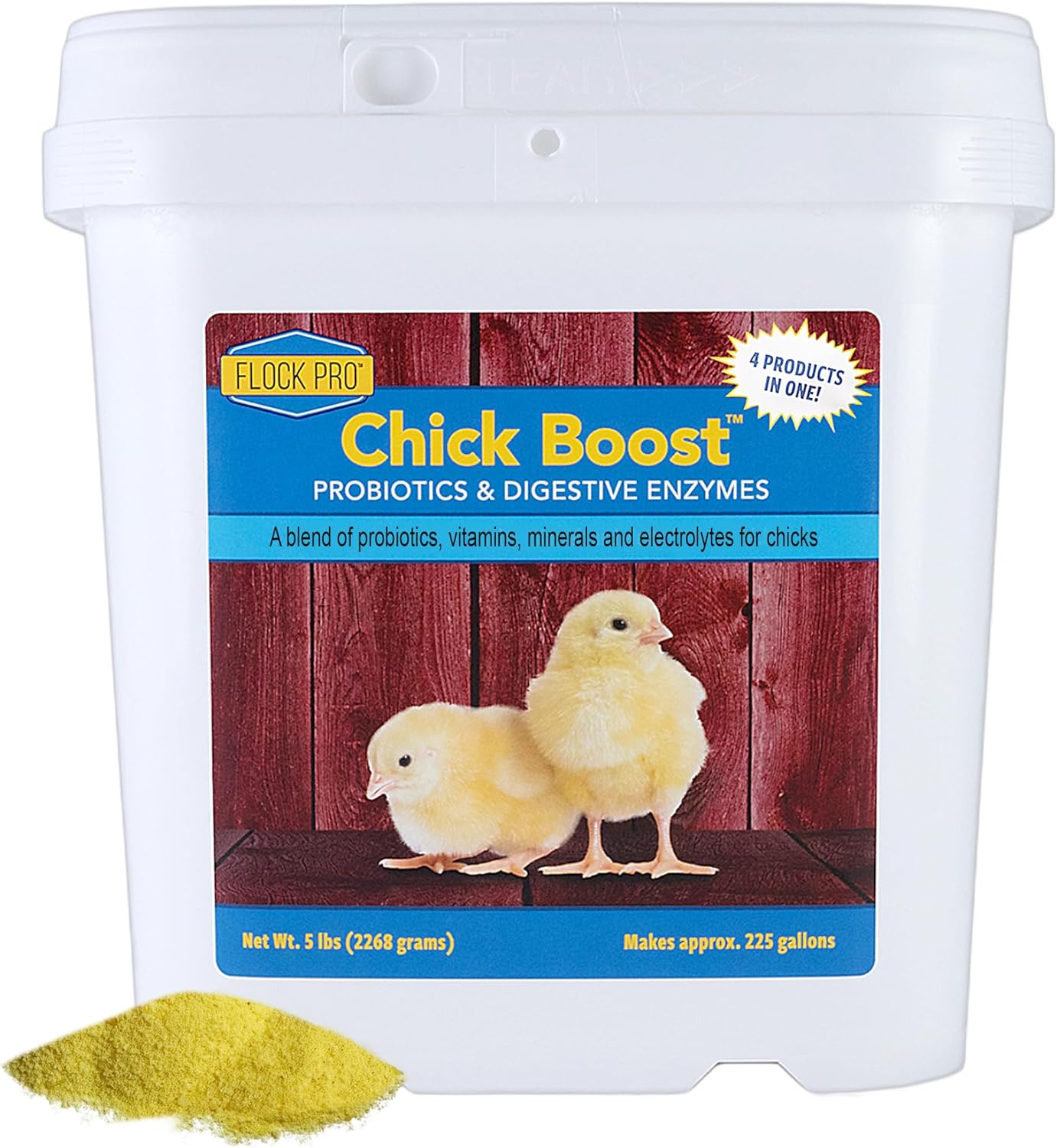 Equerry's Flock PRO Chick Boost Probiotic - Probiotics, Vitamins, Minerals and Electrolytes for Chickens | Chicken Vitamins and Supplements for All Poultry - 5lb