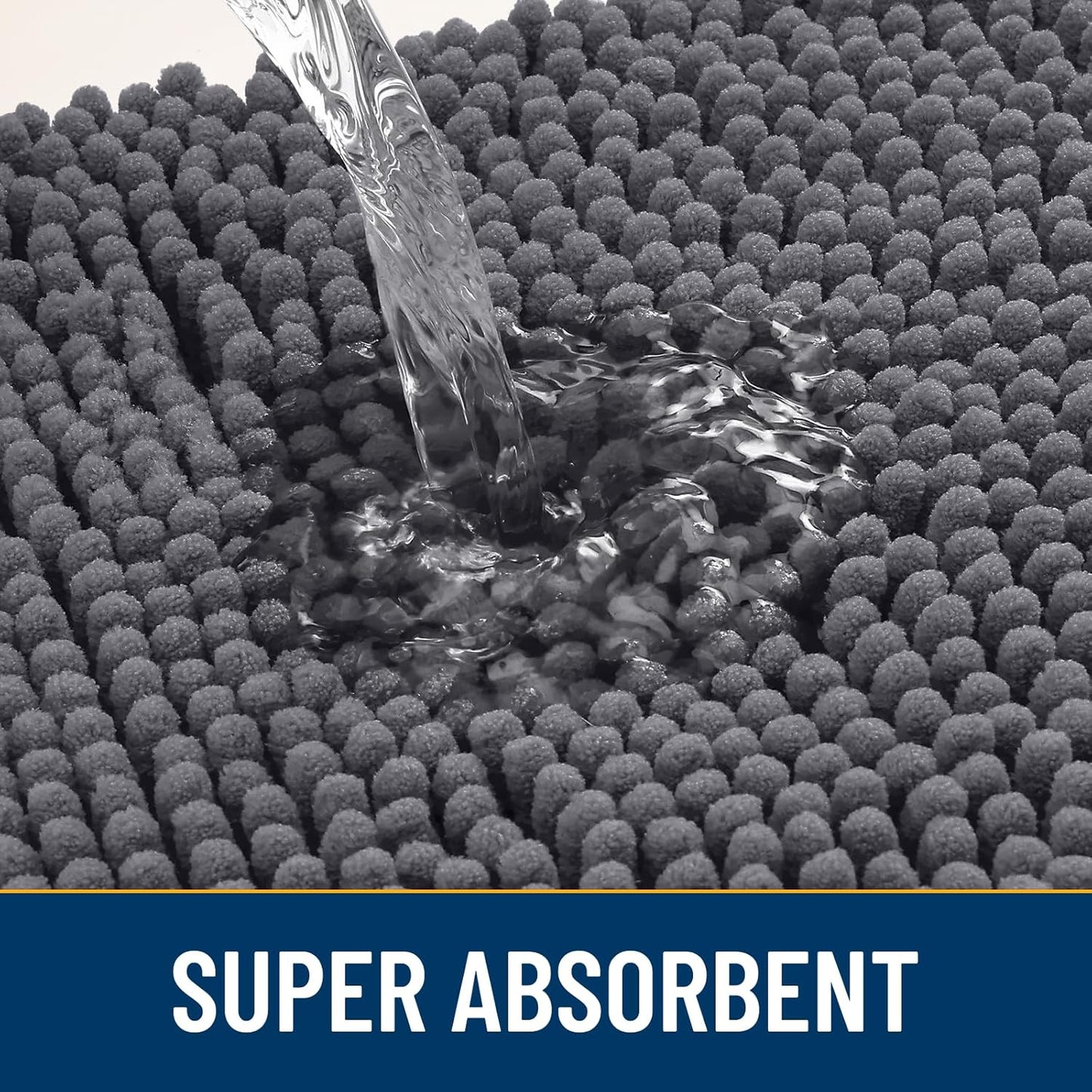 Smiry Dog Door Mat for Muddy Paws 30x20, Absorbs Moisture and Dirt Doormat, Non-Slip Washable Quick Dry Chenille Front Door Mat Indoor Entrance, Entryway Carpet for Inside Floor, Dark Grey