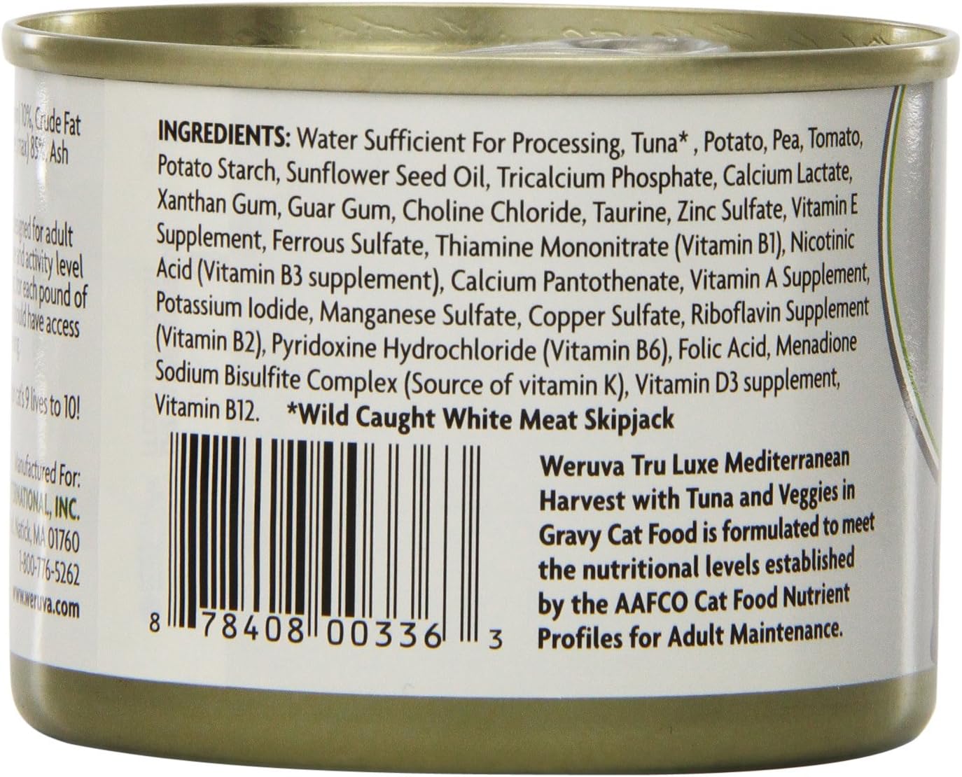 Weruva TruLuxe Cat Food, Mediterranean Harvest with Tuna Whole Meat & Veggies in Gravy, 6oz (Pack of 24)