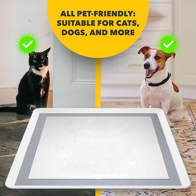 TidyFriend 2 Pack Dog Pee Pad Holder Tray Fits for 24” x 24” Wee Wee Pee Pads - Stable Grip, Raised Edges, Quick-Wipe Silicone Surface Dog Potty Tray Holder for Indoor Flooring Protection (White)