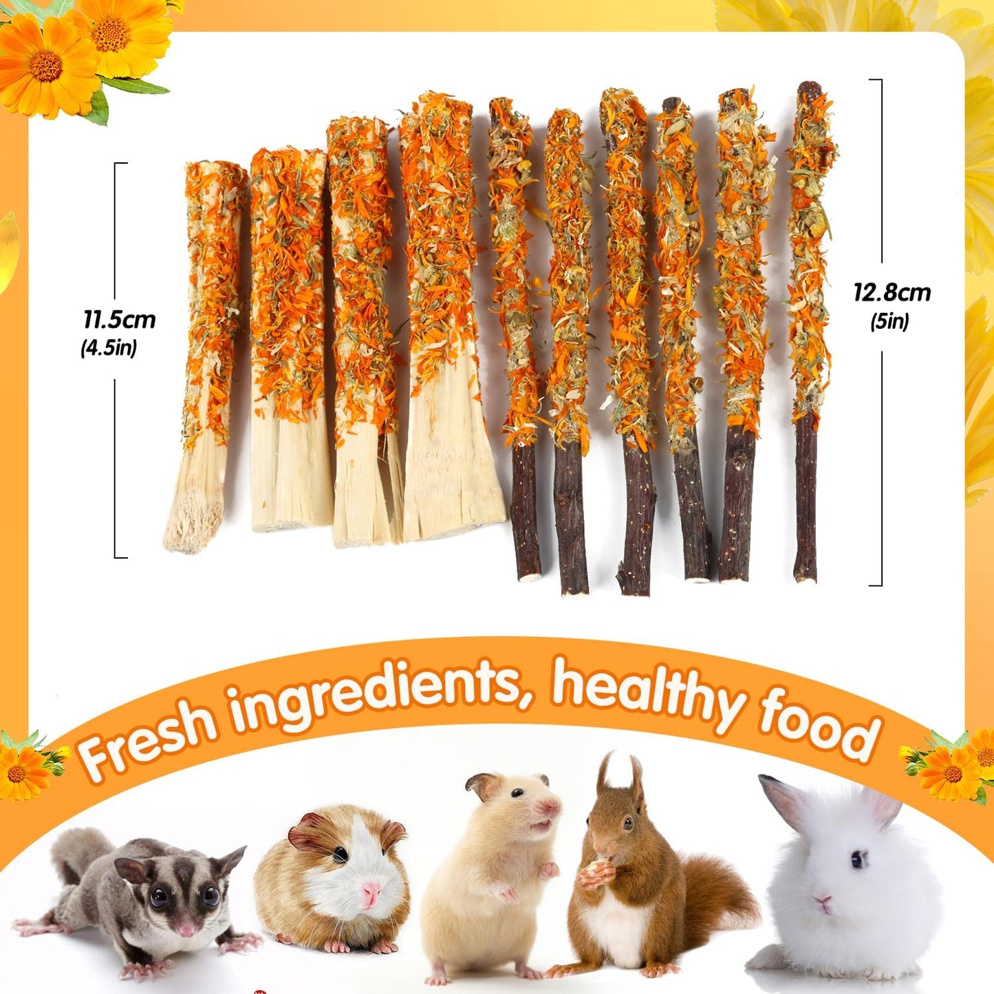Apple Sticks for Rabbits, Natural Bunny Chew Toys Wood Treats Food for Small Animals,Hamsters, Chinchillas Squirrel Bunny Guinea Pigs Small Pet Apple Chew Sticks