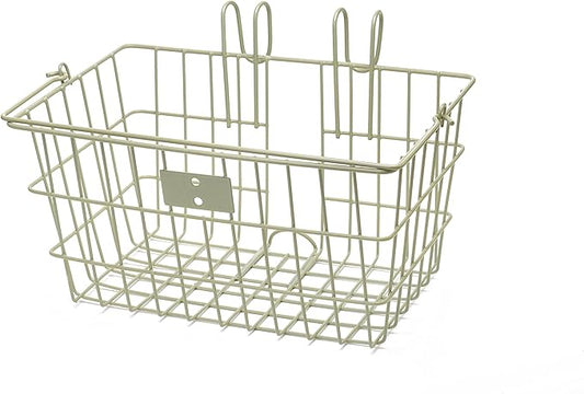 Retrospec Apollo-Lite Lift-Off Bike Basket - Detachable Steel Handlebar Basket with Carrying Handle for Commuting, Shopping & Beach Trips - 14.5in x 9.5in Weather-Resistant Biking Gear