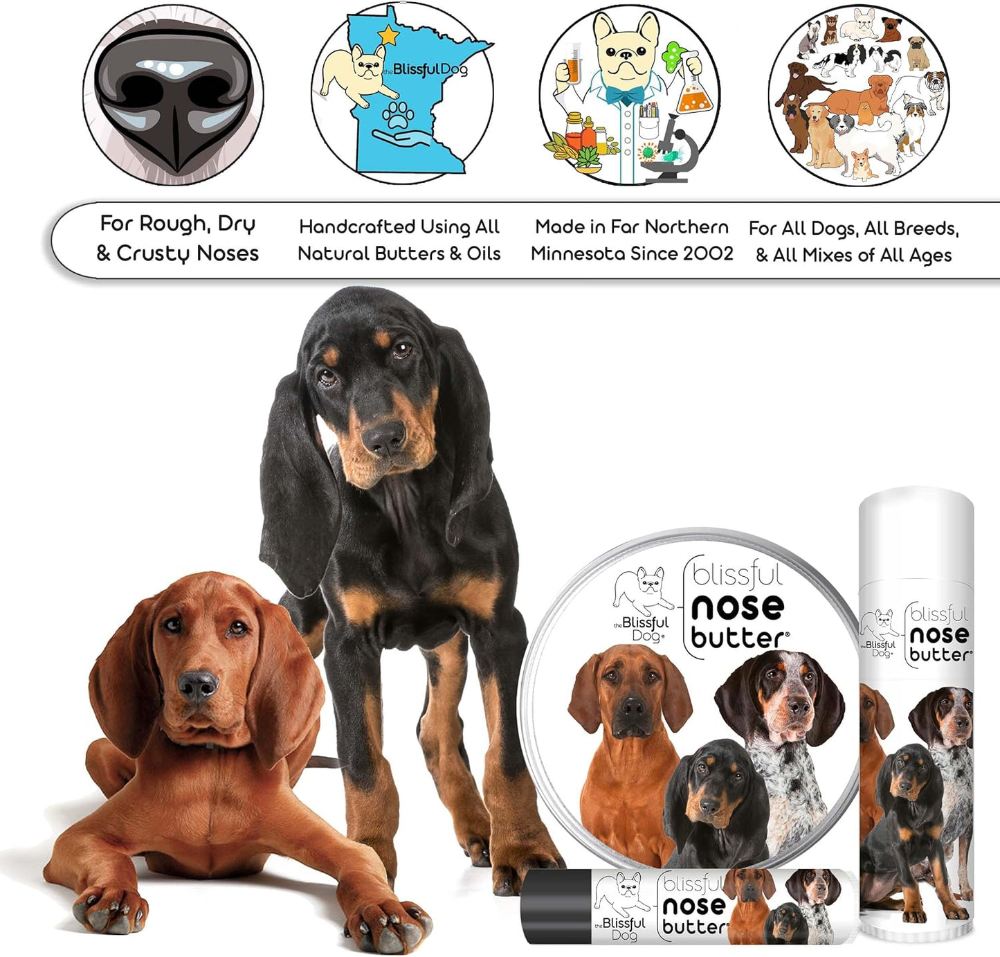 The Blissful Dog Coonhound Unscented Nose Butter, 0.50-Ounce