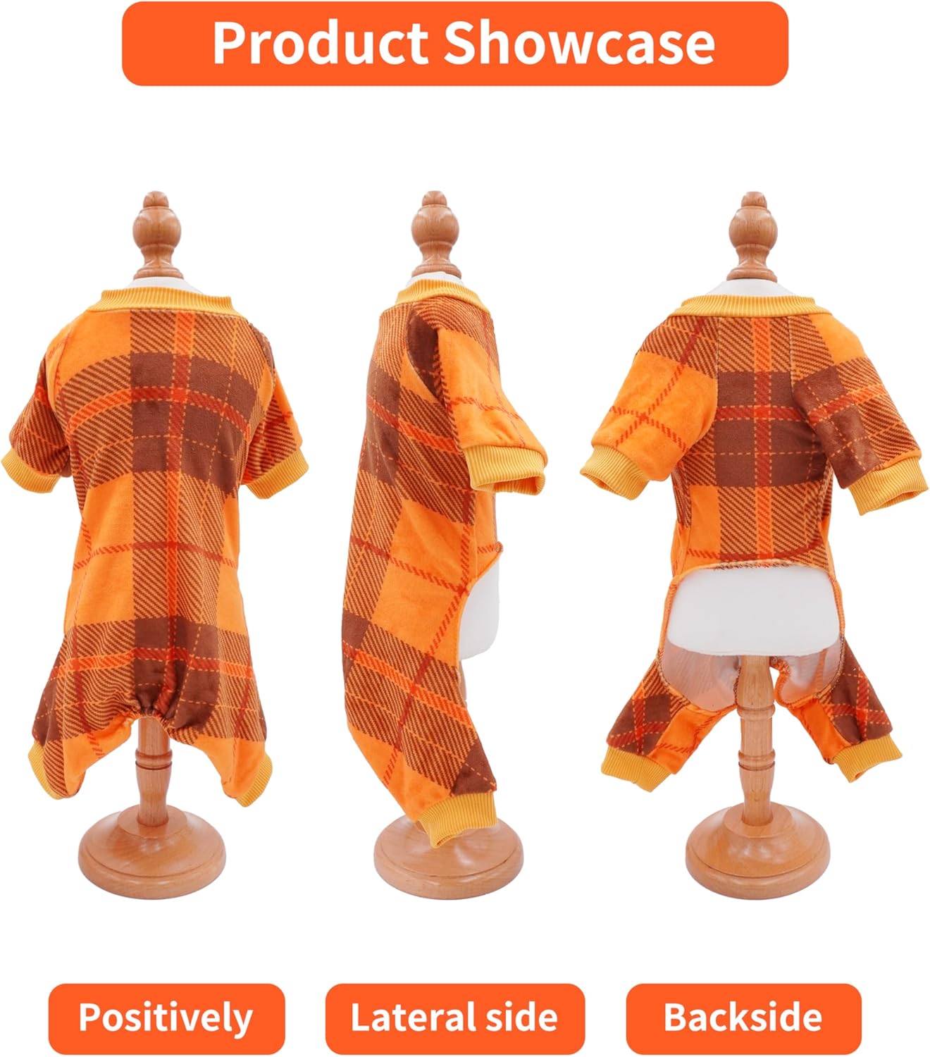 PET SHOW 4 Pack Small Dog Pajamas Holiday Dog Clothes Doggies Soft Stretchy PJs Plaid Jumpsuit Puppy Cats Girl Boy Fall Onesies Christmas Outfits with Sleeve Pets Dachshund Costume(XS, Plaid)