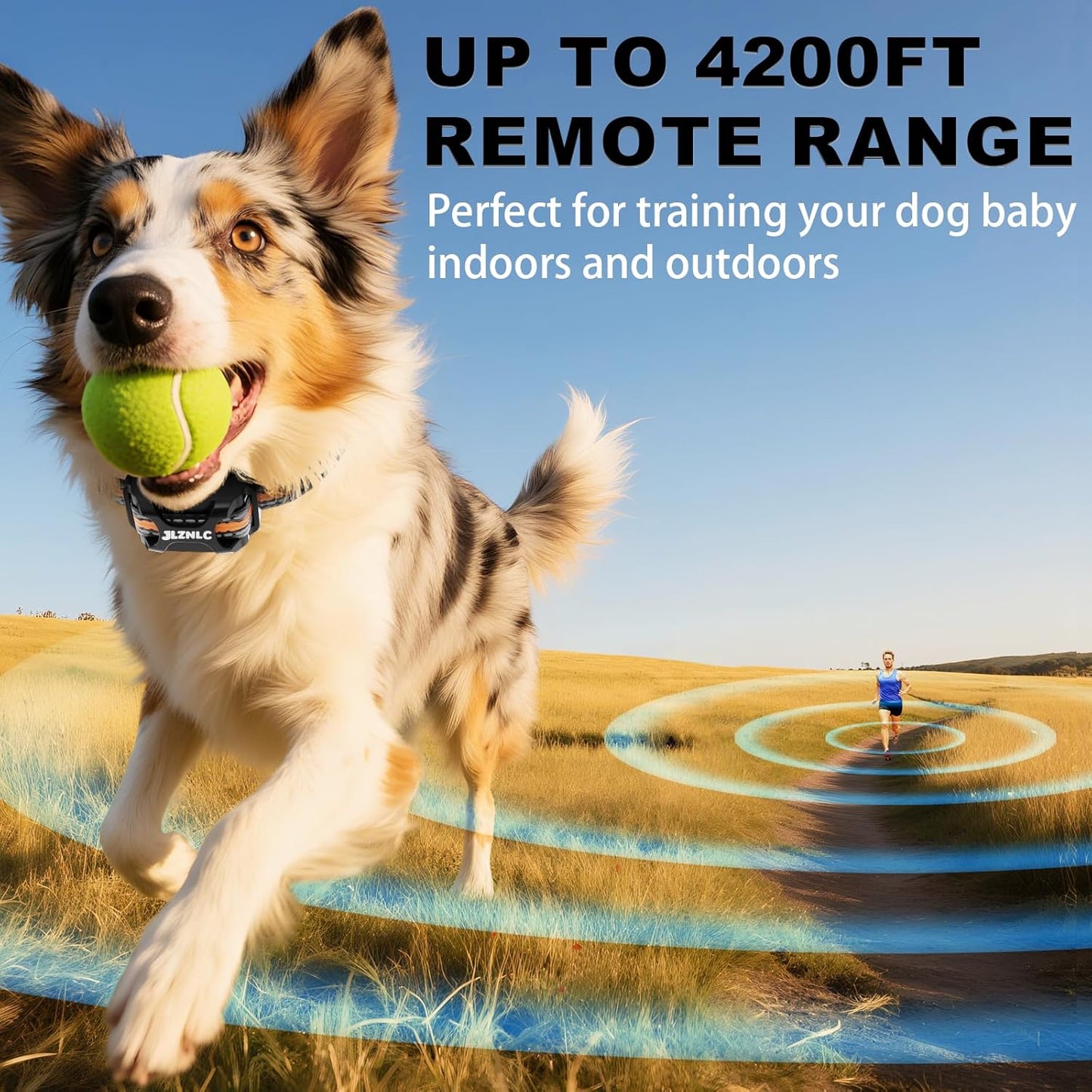 Dog Training Collar with Remote 4200FT 3 Dogs - Shock Collar for Barking Control, 4 Modes(Beep/Vibe/Static), IPX7 Waterproof for Swimming, 30-Day Rechargeable Battery, Adjustable for Small to XL Dogs