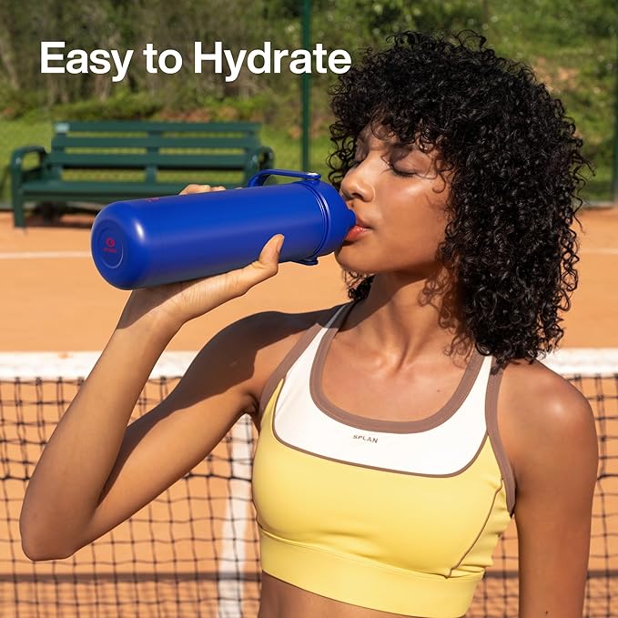 Insulated Water Bottle with Straw Stainless Steel Water Bottle, Leak-Proof, BPA-Free, Double Wall Vacuum Keeps Cold for 24 Hours for Sports, Travel, School (26 oz, Beaucoup Blue)