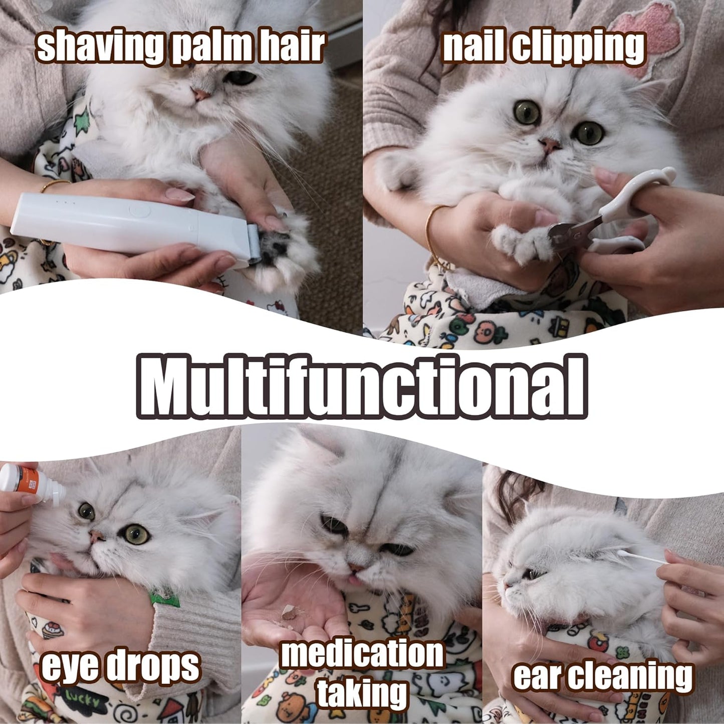 21.7" Cat Grooming Wrap Cat Wrap for Cutting Nails Cat Restraint for Nail Clipping Cat Swaddle Wrap Cat Burrito Wrap M(Within 6lbs) Anti-Scratch Anti-Escape Multifunctional Pet Tool