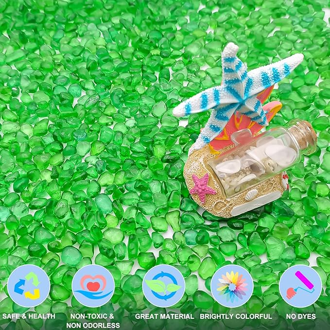 Keedolla Aquarium Gravel Fish Tank Rocks Pebbles Small, Irregular Sea Glass Pebbles Stones for Crafts, Vase Fillers, Aquarium, Fish Turtle Tank Decorations 0.93LB