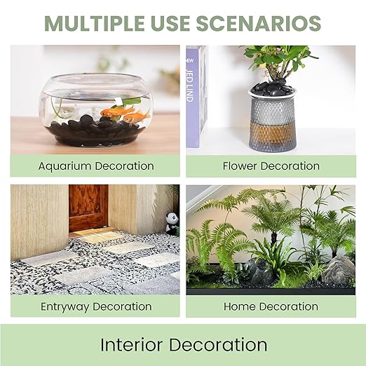 SIDONG 10 LB Black River Rocks, 0.4-1.2 Inches Highly Polished Pebbles for Indoor Plants, Decorative Stones for Plants, Fish Tank, Vases, Home Décor, Crafting, Garden Landscaping