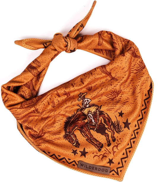 Wilderdog Dog Bandana with Lightweight Quick Drying Poly-Blend Mesh Material in Cowpoke