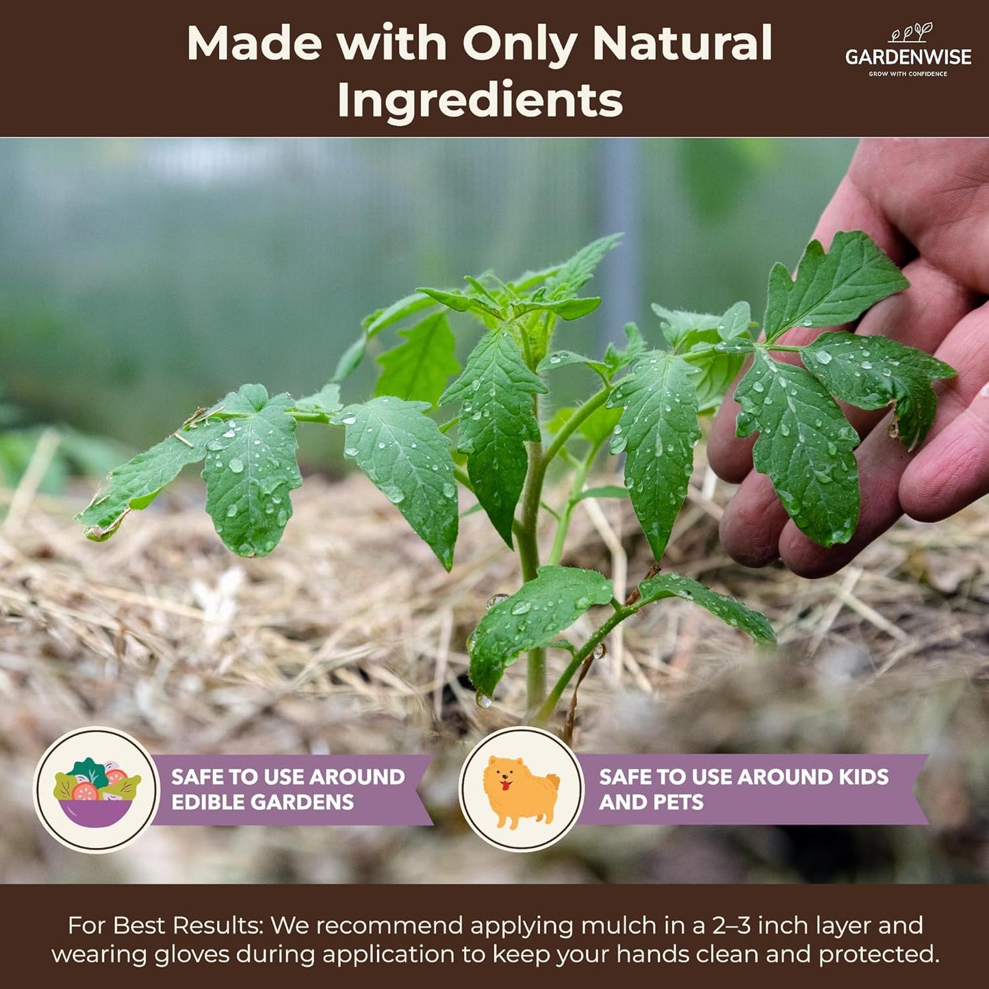 Premium Organic Wood Mulch for Gardens, Landscaping, Potted Plants, and Vegetable Gardens (1.3 CF - 37 L - 39 QTS)