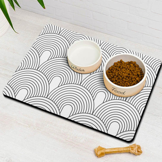 Dog Food Mats for Floors Absorbent, Pet Cat Food Mat - Quick Dry Dog Bowl Mats for Food and Water, Eco-Friendly Boho Pet Supplies