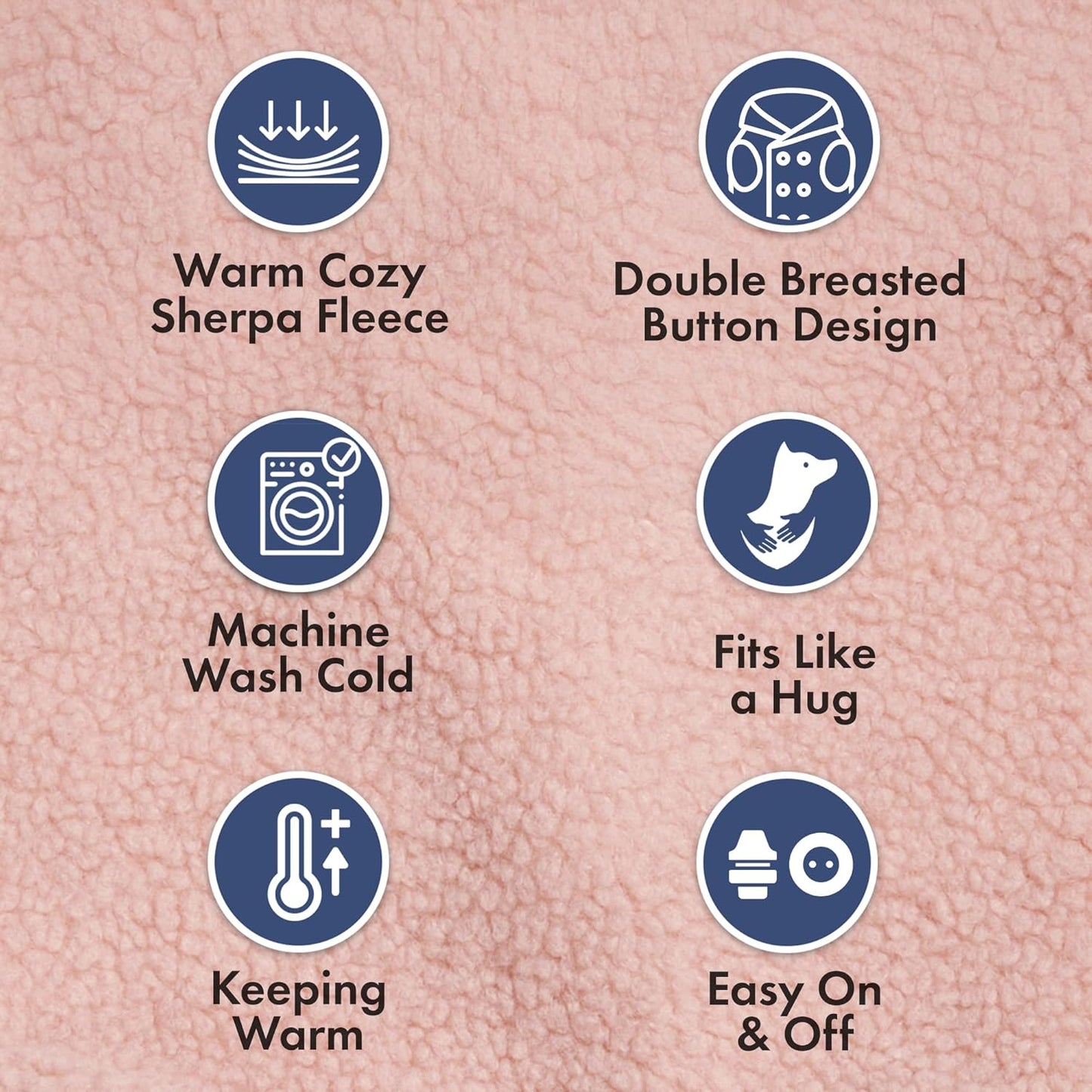 Spark Paws Teddy Dog Sweater, Sherpa Jacket Vest with Warm Fleece Lining, Winter Coat Suitable for Small Medium Large XL XXL Breeds - Pink - XL