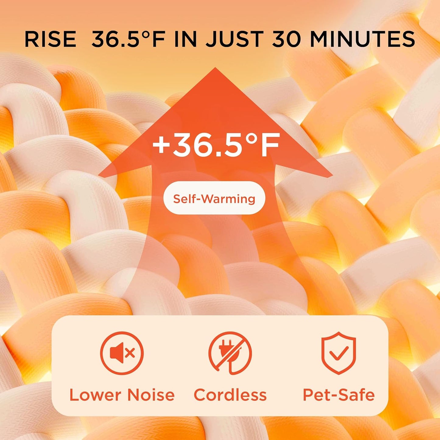 Bedsure Self Warming Dog Bed for Large Dogs - Orthopedic Waterproof Puppy Beds with Removable Washable Cover, Egg Crate Foam Pet Mat, Suitable for Pet Up to 65 lbs