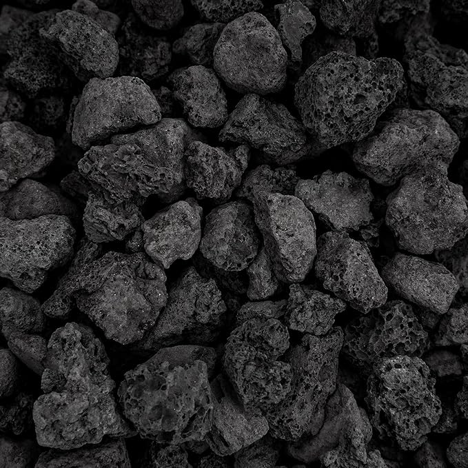 Mr. Fireglass 10 Pounds Lava Rocks Black Natural Stone Granules for Gas Fire Pit Fireplace, Gas Log Set & Barbecue Grills, Decorative Landscaping Rocks for Indoor and Outdoor Use, 0.4" - 0.8" Sized