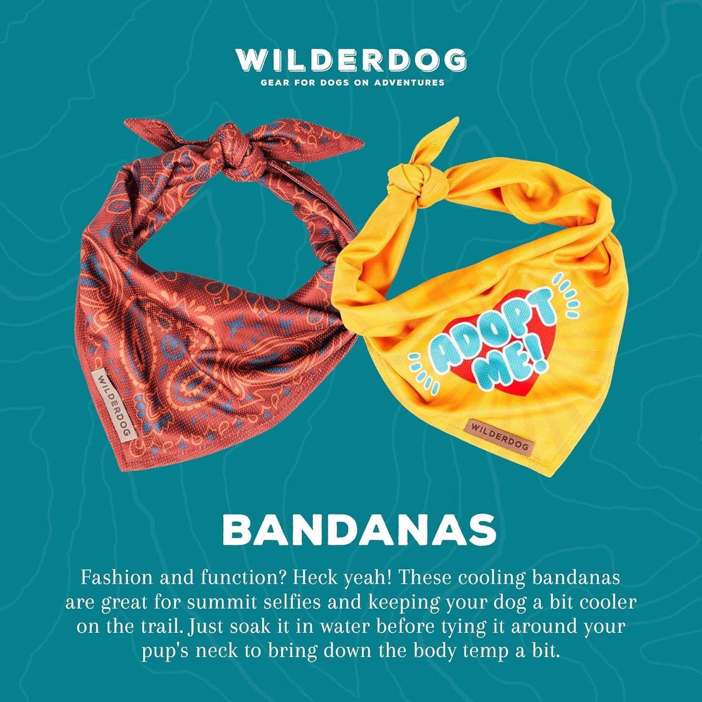 Wilderdog Dog Bandana with Lightweight Quick Drying Poly-Blend Mesh Material in Cream