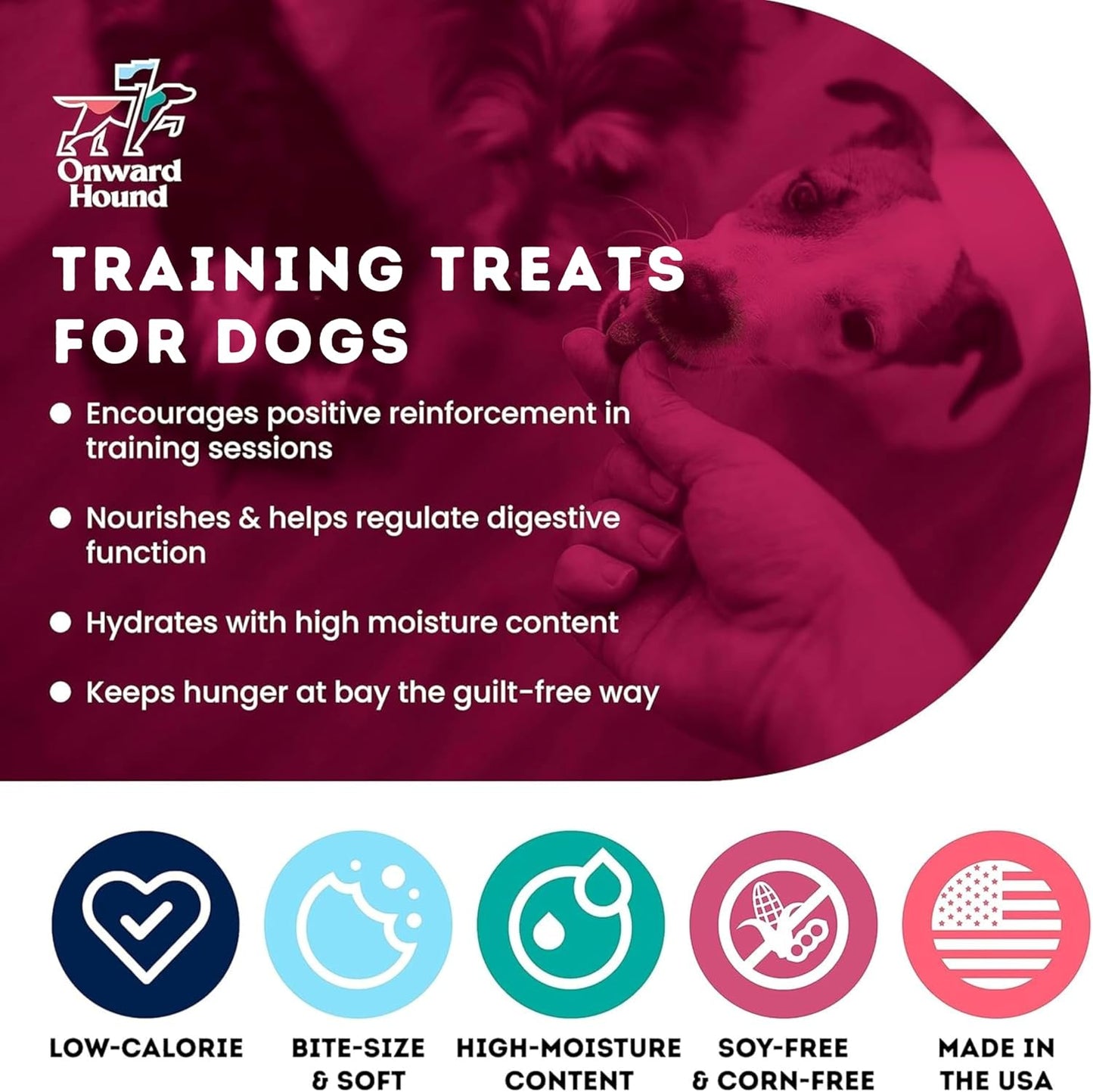 Onward Hound Training Treats for Dogs - Soft Venison - Low Calorie Dog Training Treats for Sensitive Stomachs with Single Source Premium Protein, Corn Free, & Soy Free Formula - 4 oz