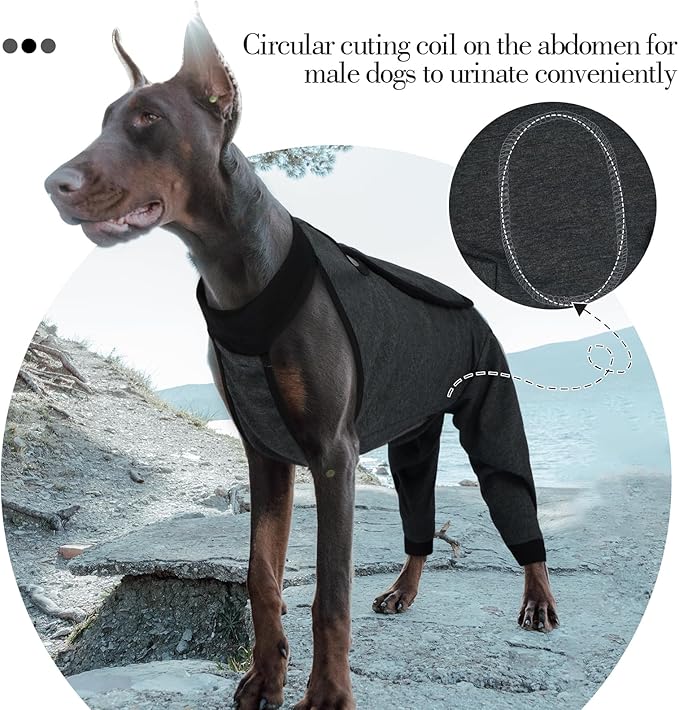 ROZKITCH Dog Surgery Leg Sleeve Rear Legs, Male Female Pet Prevent Licking Wound Elbow Knee Protector, Dog Recovery Suit Cone Collar Alternative Pants Shirt for Wound Heal Wrap Grey S