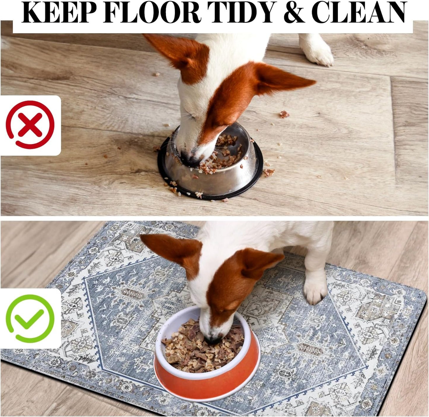 Dog Food Mats for Floors, Absorbent Dog Bowl Mat for Food and Water Dispenser Mat, Quick Dry Cat Food Mat Pet Supplies