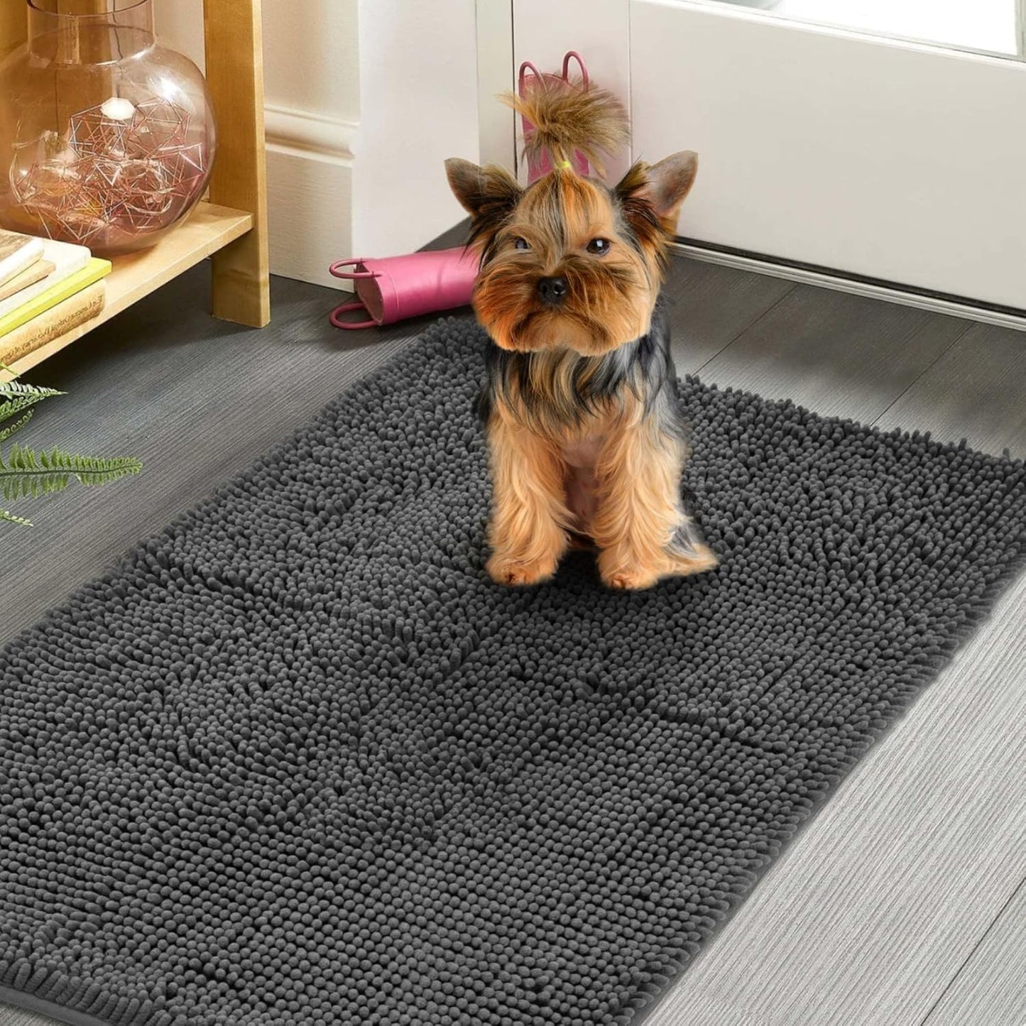 Dog Door Mat Indoor Entrance, 72" x 24" Absorbent Quick-Drying Mud Rugs, Non-Slip Door Rugs for Entryway Indoor Washable, Soft Chenille Dog Mat for Muddy Paws