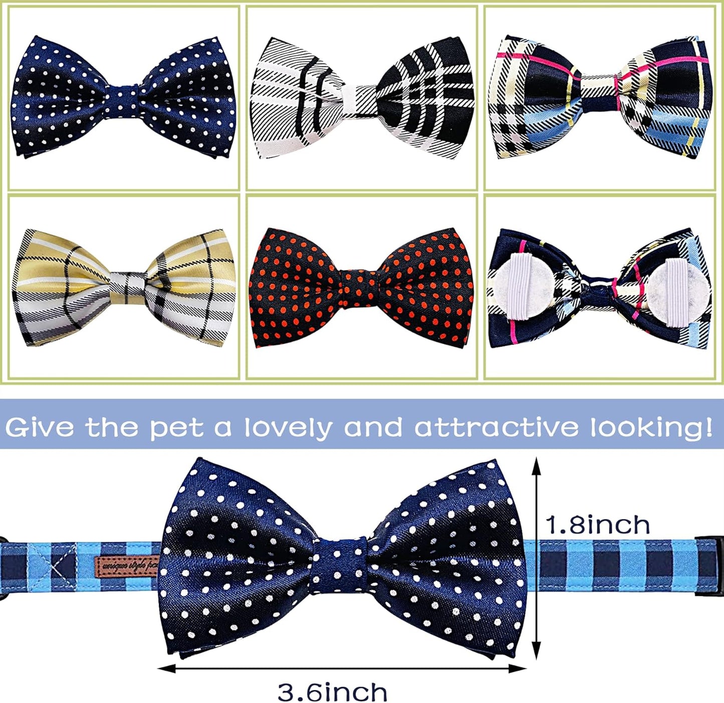 PET SHOW Pet Small Dogs Collar Embellishment Attachment Bow Ties Puppies Cats Collar Charms Accessories Slides Bowties for Birthday Wedding Parties Assorted A Style Assorted B Styles Pack of 5