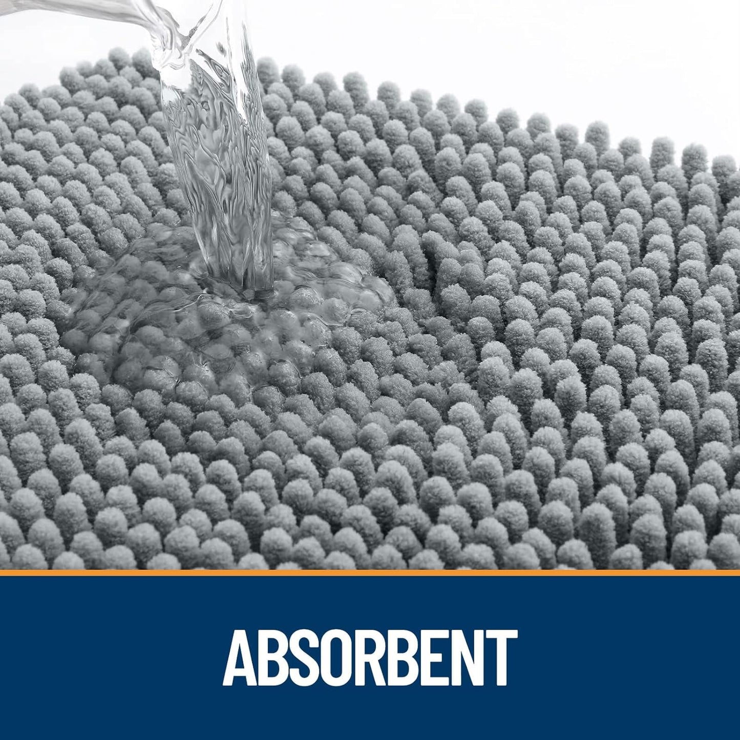 OLANLY Dog Door Mat for Muddy Paws 70x46, Absorbs Moisture and Dirt, Absorbent Non-Slip Washable Doormat, Quick Dry Chenille Mud Mat for Dogs, Entry Indoor Entryway Carpet for Inside Floor, Grey