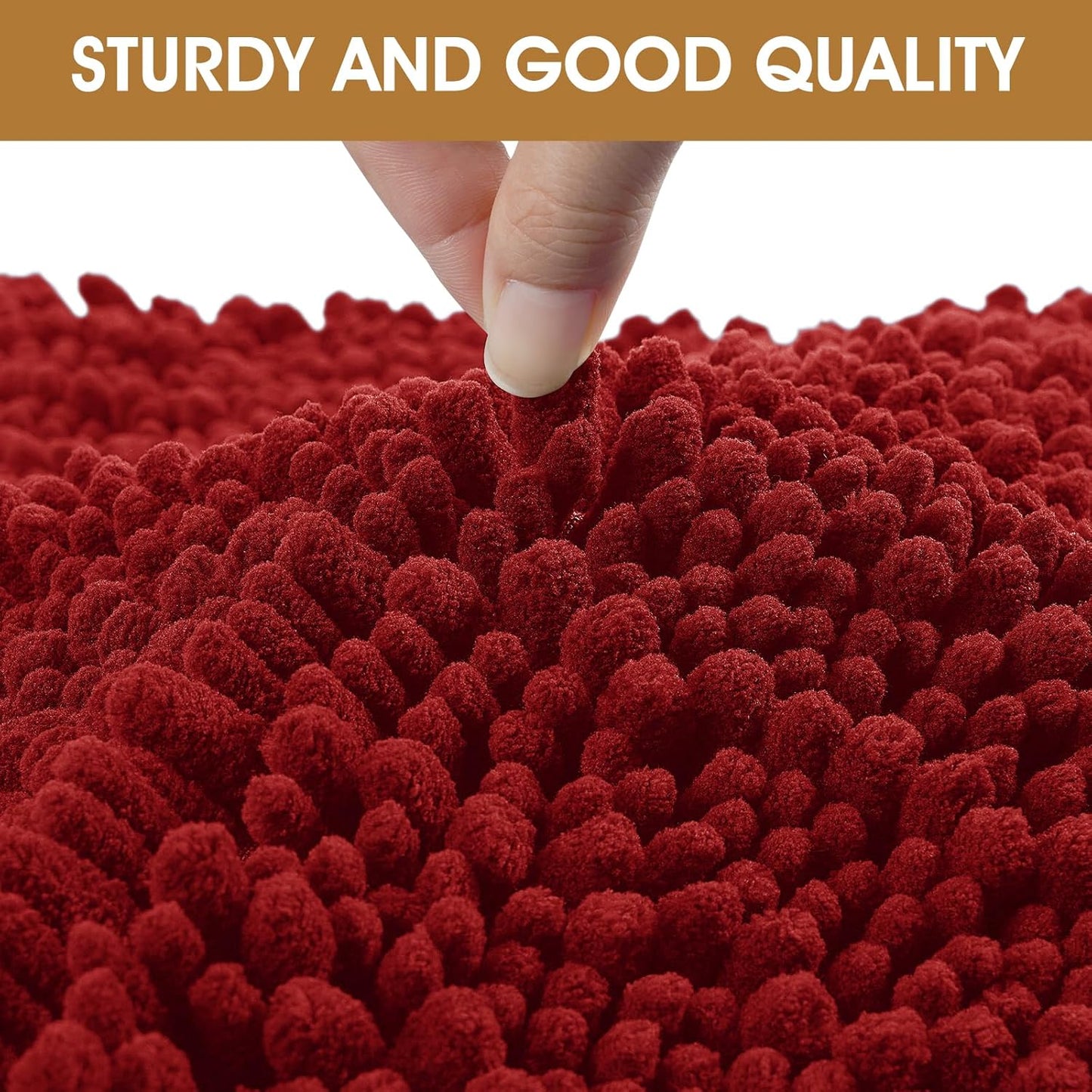 Dog Door Mats for Muddy Paws, Chenille Absorbent Door Mats, Non Slip Heavy Mud Mat for Dogs, Soft Indoor Door Mat for Entryway, Mud Paws, Inside Floor,30" X 20", Red