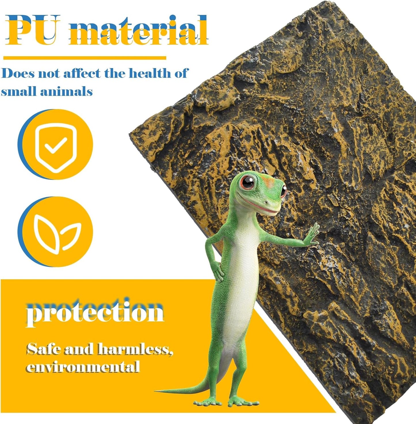 Reptile Tank Background Board Rock Terrarium Cork Background Board 3D Wall Backdrop Aquarium DéCor Backgrounds Amphibian Habitat Decoration for Lizards Leopard Gecko Bearded Dragons Turtle