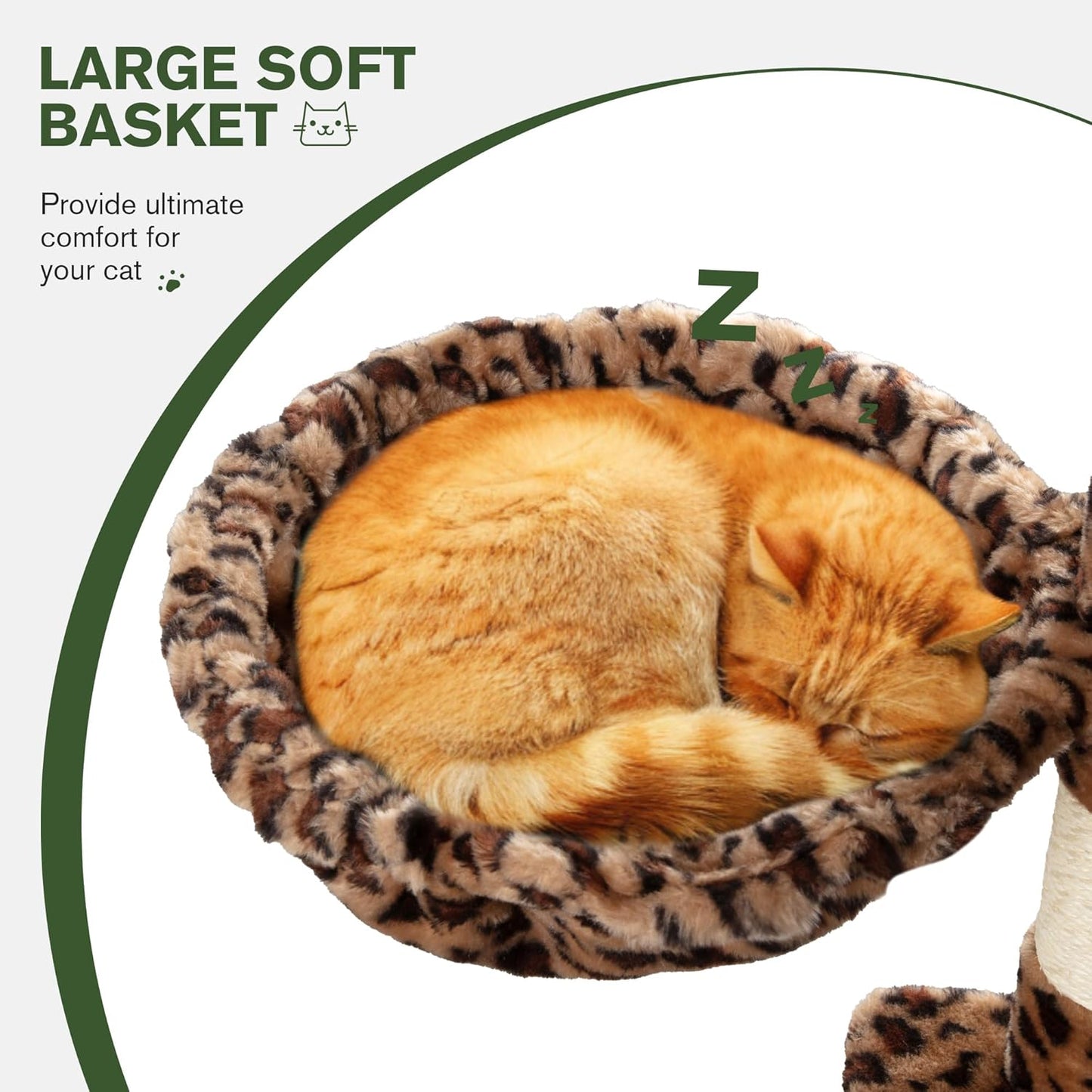 MUTICOR 66 Inches Multi-Level Large Cat Tree Tower for Indoor Big Feline/Cozy Plush Perches/Condo/Sisal Scratching Posts/Hammock and Baskets/Activity Center Play House/Wide Base/Leopard Print