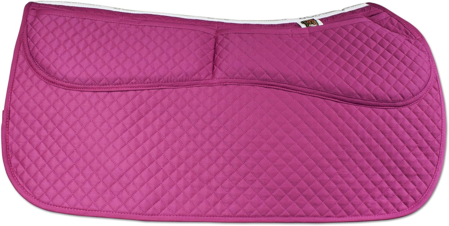 ECP Equine Comfort Products Thermoregulating Western Saddle Pad, Machine Washable Contoured Fit, Water Absorbing, Therapeutic, Shock Absorbing with Adjustable Memory Foam Shims