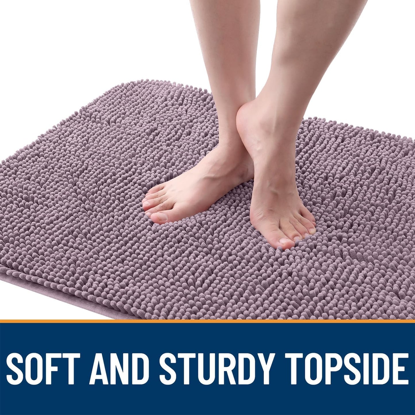 OLANLY Dog Door Mat for Muddy Paws 34x21, Absorbs Moisture and Dirt, Absorbent Non-Slip Washable Doormat, Quick Dry Chenille Mud Mat for Dogs, Entry Indoor Entryway Carpet for Inside Floor, Deep Plum