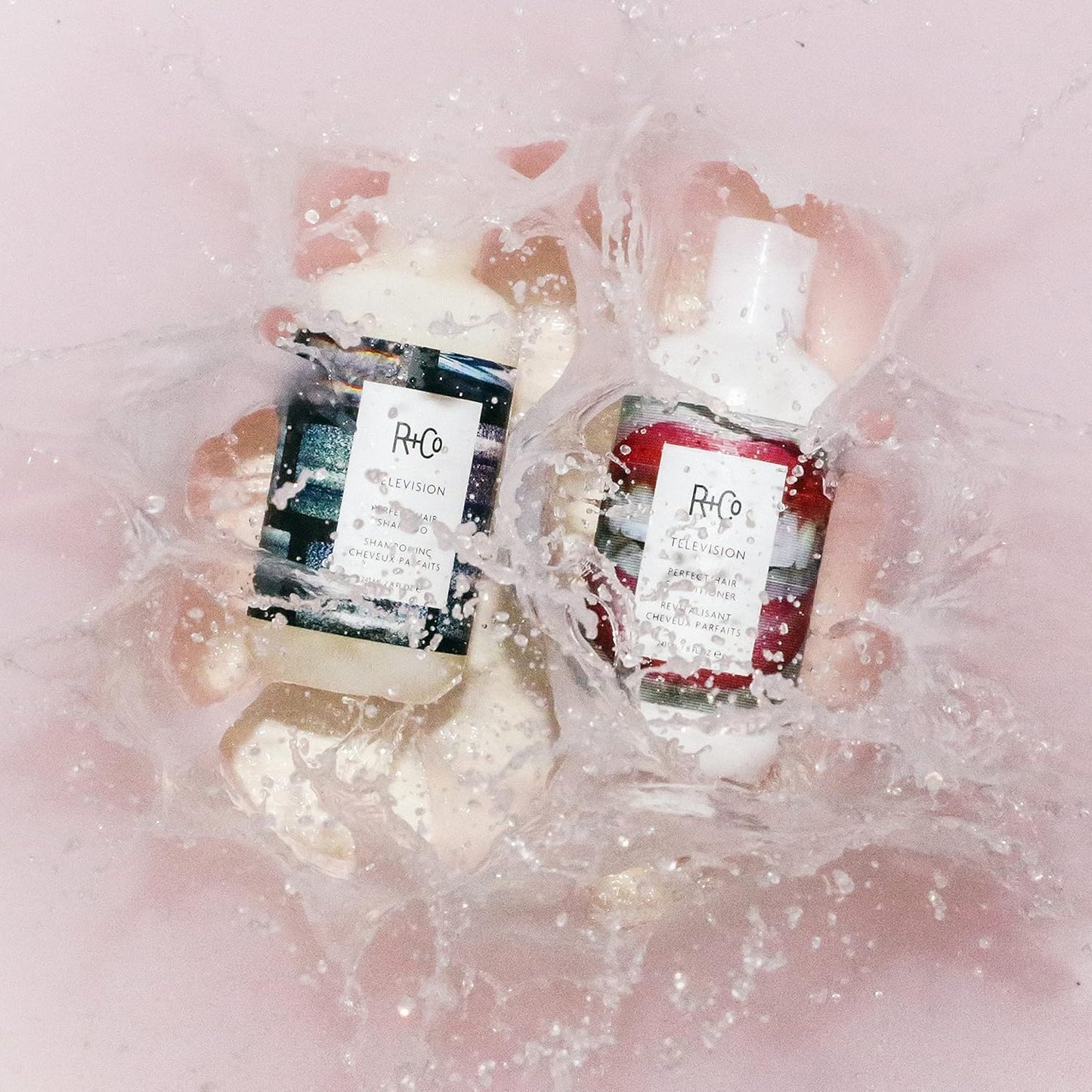 R+Co Television Perfect Hair Shampoo & Conditioner Set + Sample (0.5oz) | Lightweight + Smoothing + Volume | Vegan + Cruelty-Free | 8.5oz (pack of 2)