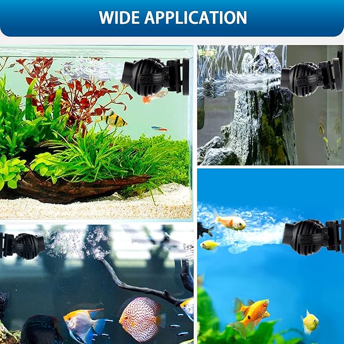 FREESEA Wave Maker for Aquarium Powerhead: 1600 GPH Circulation Pump - 360° Adjustable Power Head Wavemaker with Magnetic Suction for 75 Gallon - 125 Gallon Fish Tank | Saltwater | Freshwater