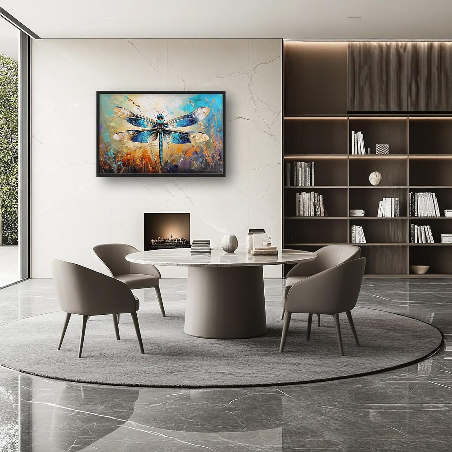 Quorin Dragonfly Large Wall Art Abstract Dragonfly Pictures Wall Decor Colorful Canvas Print Painting Artwork for Bathroom Living Room Bedroom 36L x 24W