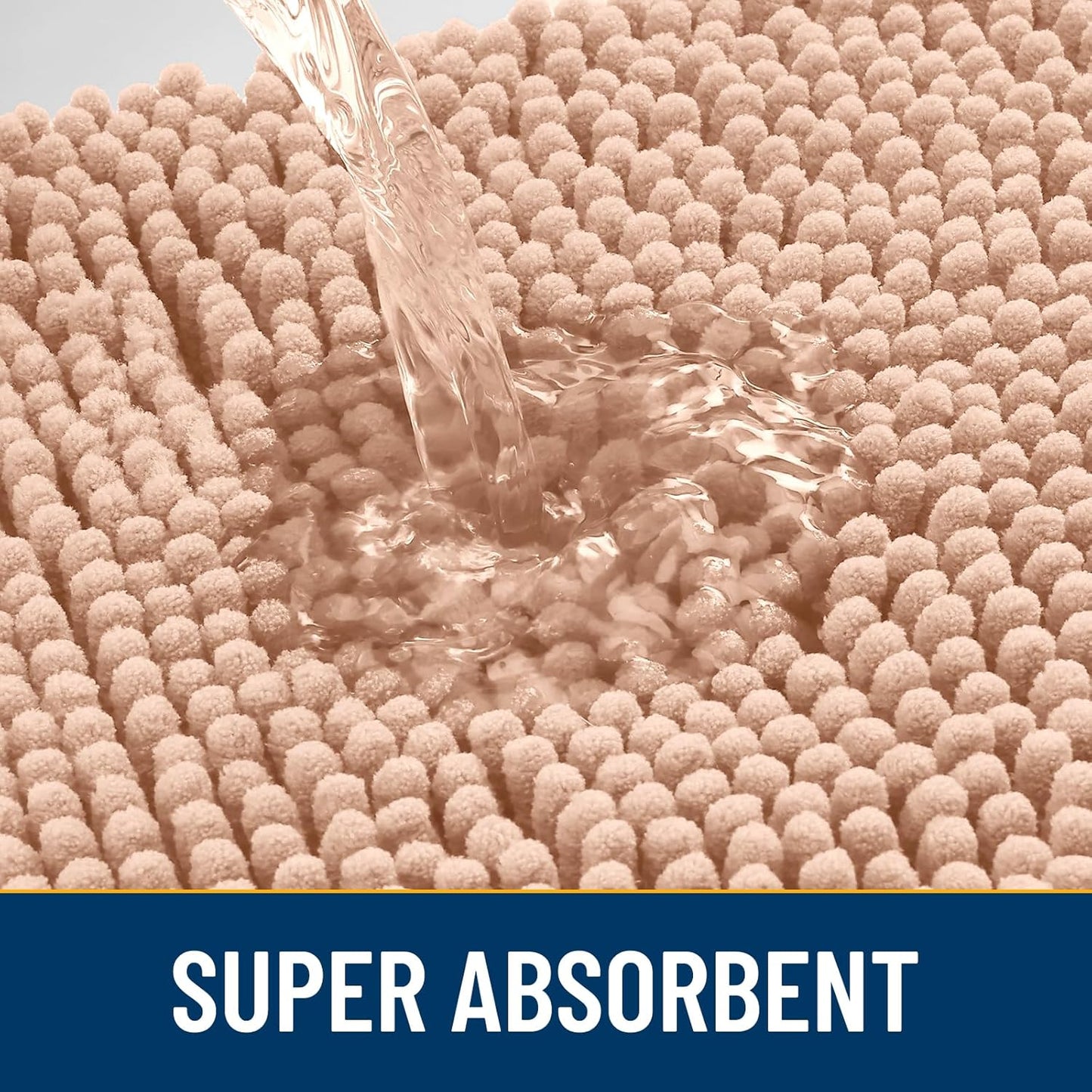 Smiry Dog Door Mat for Muddy Paws 30x20, Absorbs Moisture and Dirt Doormat, Non-Slip Washable Quick Dry Chenille Front Door Mat Indoor Entrance, Entryway Carpet for Inside Floor, Peach