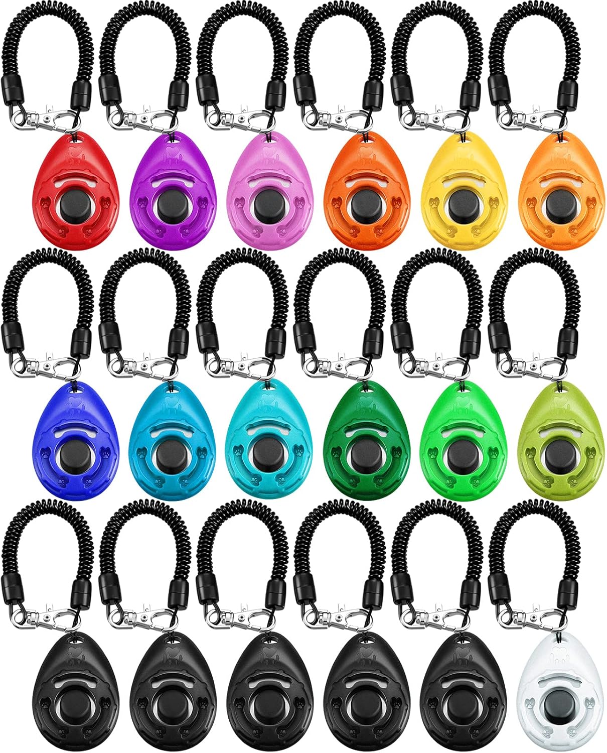 Frienda 18 Pieces Dog Training Clicker, Pet Behavioral Training Clickers with Wrist Strap for Dogs Cats Puppy Birds Horses(Multicolor)