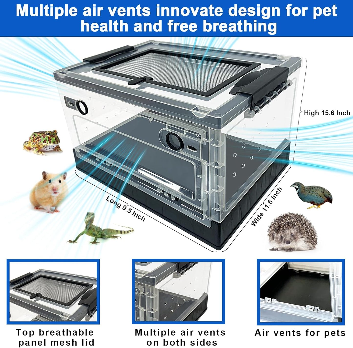 Hamster breeding House Reptile breeding Cages with Wheels (Small Size)