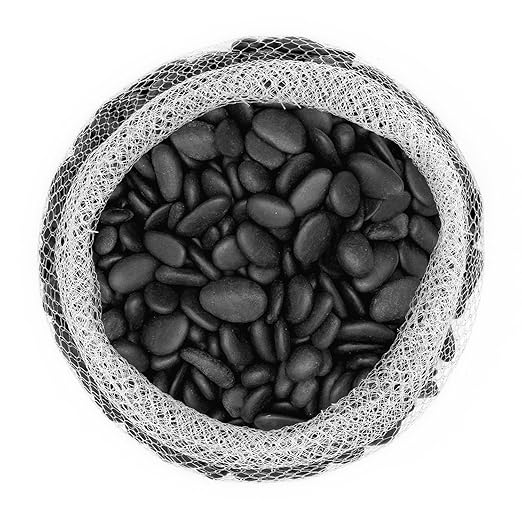 Royal Imports 5LBS River Rocks Decorative Ornamental Pebbles, Garden Landscaping Stones, Natural Gravel Filler for Plants, Vases, Succulents, Home Decor, Arts, Crafting, Animal Habitat - Medium Black