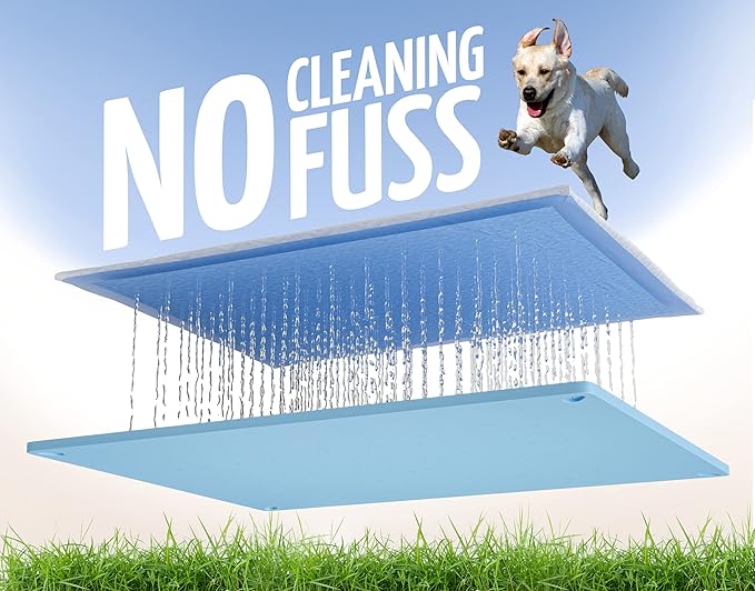 Skywin TidyFriend Dog Pee Pad Holder Tray Fits for 30” x 23” Pee Pads with Corner Lock Holes, Raised Edges, Non-Spill, Easy to Clean Silicone Dog Potty Tray Holder, for Indoor Floor Protection (Blue)