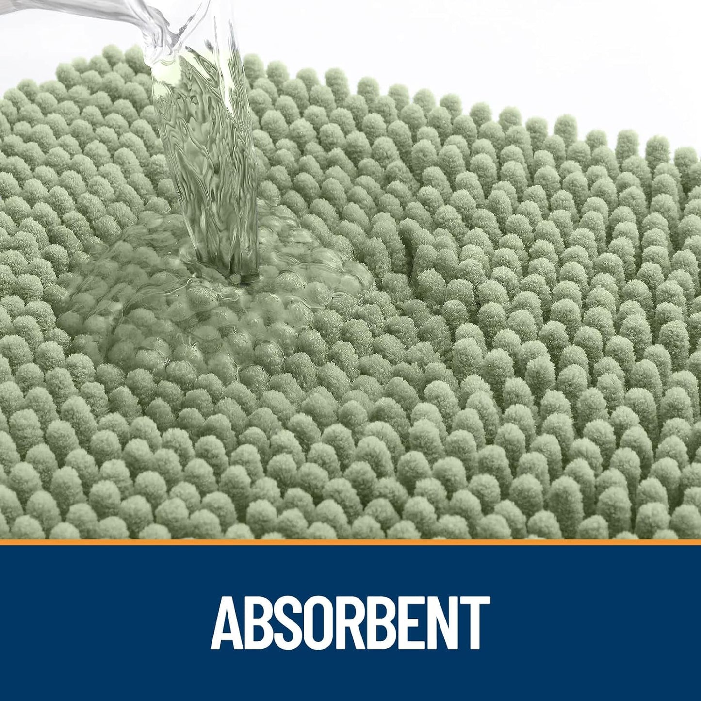 OLANLY Dog Door Mat for Muddy Paws 70x24, Absorbs Moisture and Dirt, Absorbent Non-Slip Washable Doormat, Quick Dry Chenille Mud Mat for Dogs, Entry Indoor Entryway Carpet for Inside Floor, Sage Green