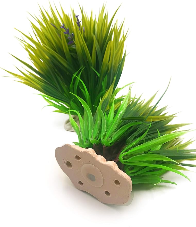 BEGONDIS 2Pcs Aquarium Decorations Fish Tank Artificial Green Water Plants Made of Soft Fabrics Plastic