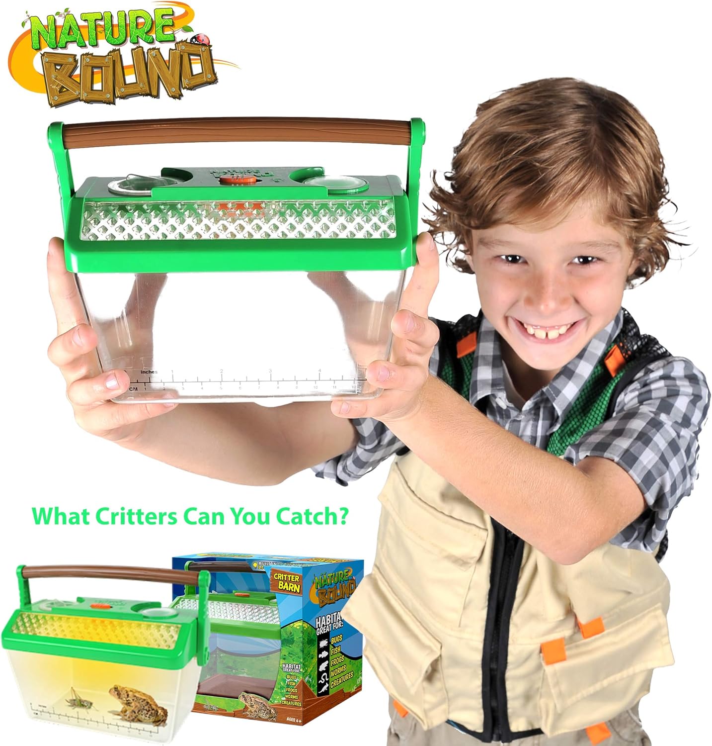 Nature Bound Bug Catcher Critter Barn Habitat | Bug Catcher Kit for Kids | Outdoor Nature Exploration Toys | Indoor/Outdoor Insect Collecting with Light Kit | STEM Toy for Boys & Girls Ages 3+